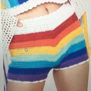 Dolls Kill // Crochet Rainbow Shorts